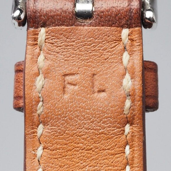 Hermes Gold Swift Leather Stainless Steel Kelly PM Quartz Watch KE1.210 - Picture 8 of 10